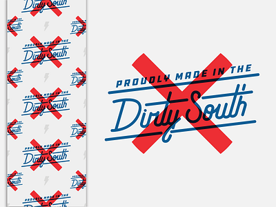 Dirty South Tape alabama flag blue custom script ddc font dirty south lightning lightning bolt packaging tape red south stickermule tape