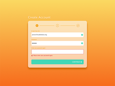 Create Account Page by wenchien lee on Dribbble