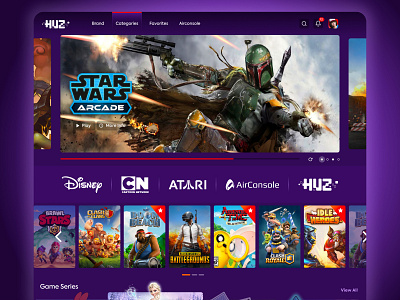 Telenor Huz Gaming Platform app design interface stream ui ux video games web