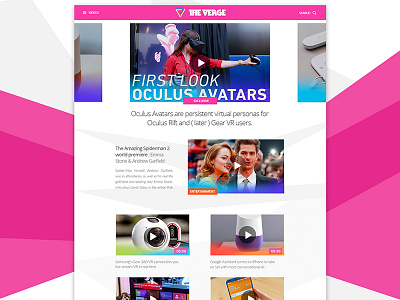 The Verge.com concept - Videos design flat minimal mobile ui ux web website