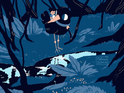 Black bird 2d animation bird illustration nature