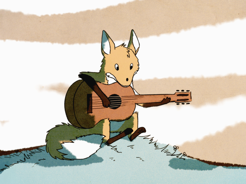 Music fox animal animation fox guitar hello illustration music nature playing rhythm sing