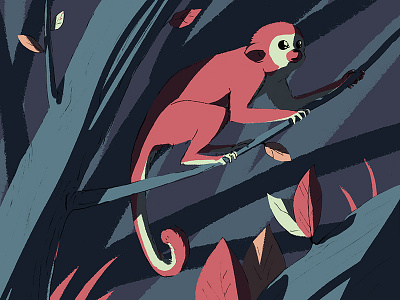 A little monkey animal children illustration digital drawing drawing forest illustration monkey nature