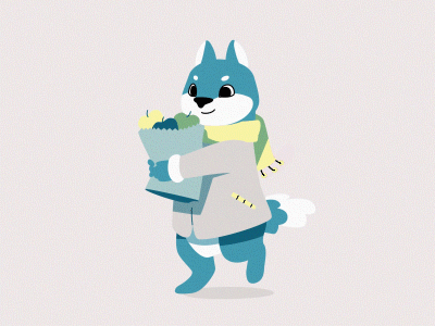 Blue dog walk animation dog illustration motion