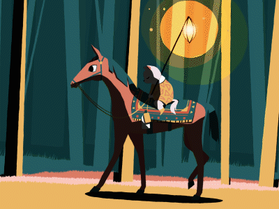 Horse walk animation forest horse illustration motion