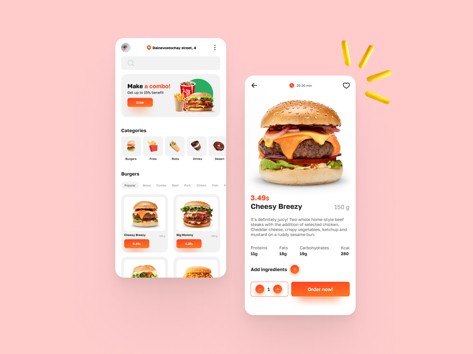 Concept For Fast Food Delivery By Marina Smirova On Dribbble