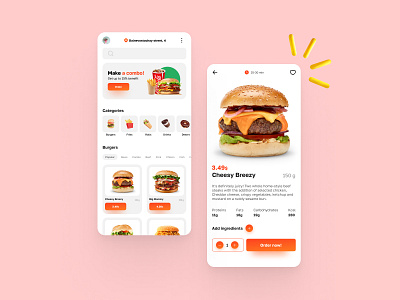 Concept for fast food delivery graphic design makeevaflchallenge makeevaflchallenge10 mobile ui ьщи