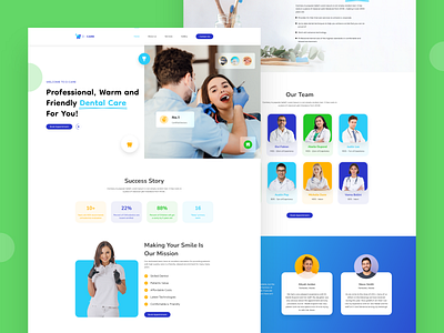 D-Care - Dentist Landing Page adobe illustrator cc adobe photoshop cc adobe xd figma illustration logo ui ui design ux ux design