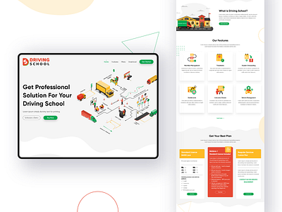 Landing page design for Driving School