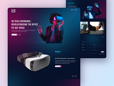 VR Tech - Full Landing Page Design