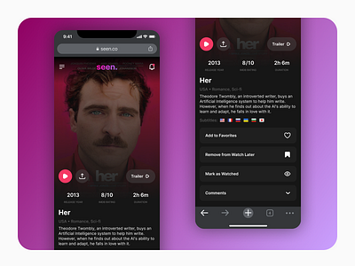 Movie Streaming Service UI app design mobile ui movie ui