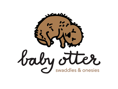Baby Otter branding identity illustration lettering logo typography