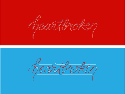 Heartbroken design illustration lettering