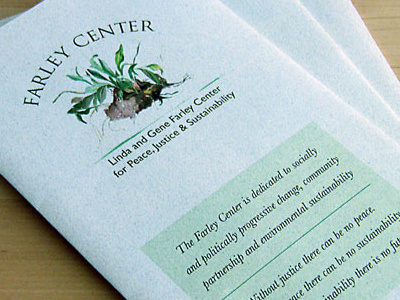 Farley Center Brochure and Logo brochure logo