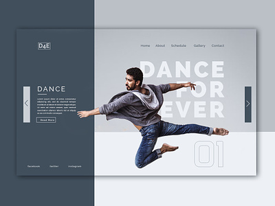 User Interface design for the Dance studio branding dance website design illustration ui uidesign uidesigner ux vector web design webdesign website
