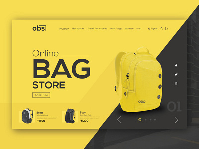 Online Bag Store UI bag landing page design online store ui ui design uidesign ux webdesign website