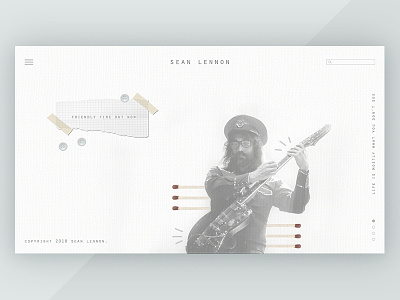 Sean Lennon Landing Page landing page modern music overlap simple type typography web web design website