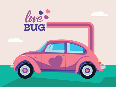 Love Bug heart love retro car valentine day