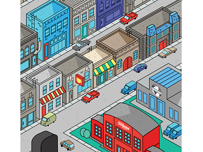 Another View Iso City (WIP) city flat illustration isometric art