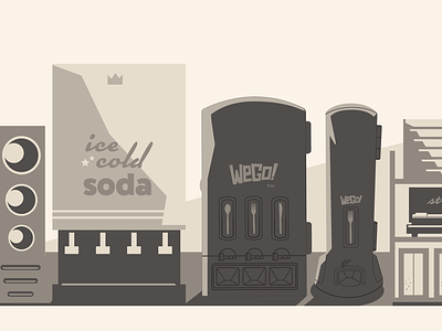 WeGo! Drink Station (Retro Color) cups flatdesign restaurant restaurant supply soda vending machine