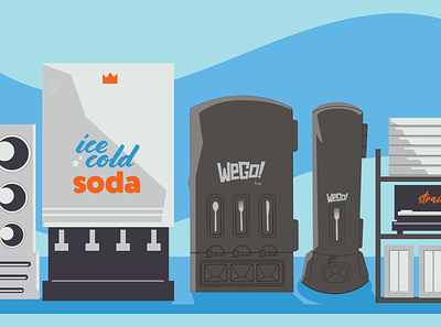 WeGo! Drink Station (Bright Color) cups napkins restaurant soda fountain straws vending machine