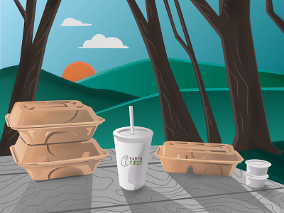 Sunset Picnic biodegradable eco friendly nature recycle restaurant supply spring sunset