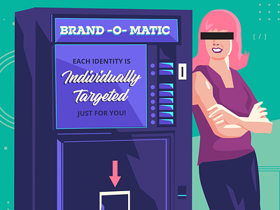 Brand-0-Matic (crop) branding design flat design vending machine