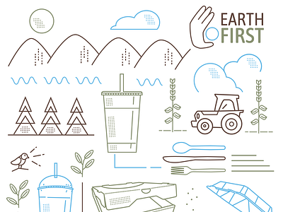 Brand Illustration biodegradable eco-friendly food industry nature restaurant supply sustainable