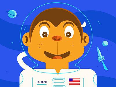 Lt Jack (United States Space Force) remix cartoon rocket space space force space monkey u.s.a. united states