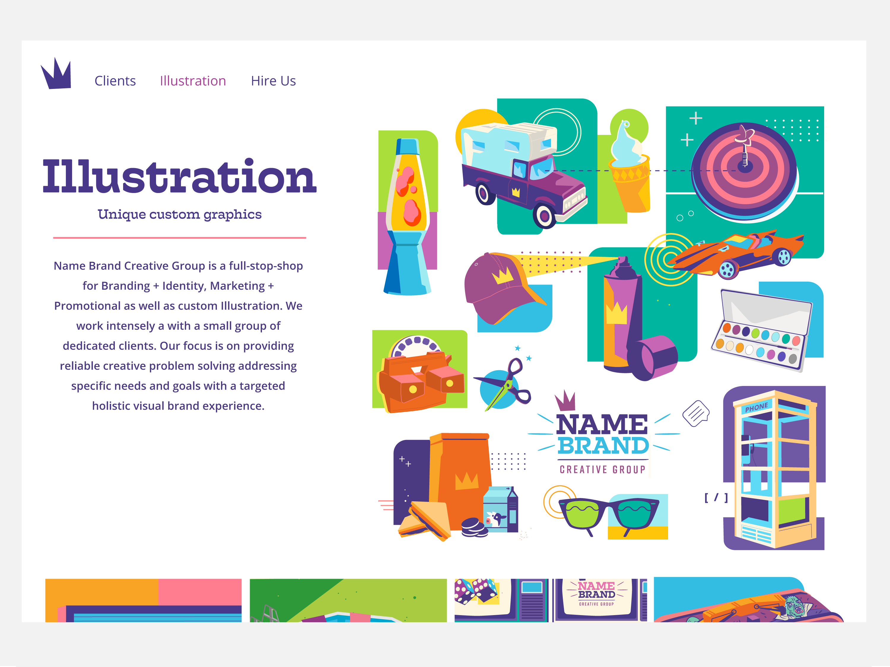 illustration-web-page-for-name-brand-by-richard-mullins-on-dribbble