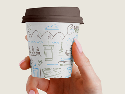 Small Coffee for Earth First biodegradable coffee cup eco friendly recycle