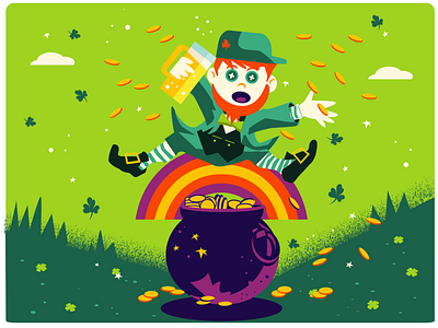 Get Lucky!!! crazy green leprechaun lime green pot of gold red hair shamrock spring st. patricks day