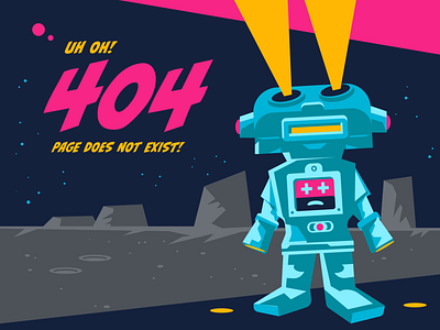 404 Page 404 error robot sci fi space