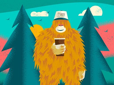 Big Foot with Hot Coffee bigfoot biodegradable eco friendly monster pizza recycle restaurant supply sasquatch