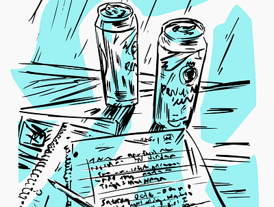 Notebooks (detail) beer blue digital ink notebook pen tallboy beer