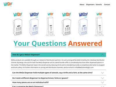 Web Page Concept for WeGo! brand graphic dispenser restaurant supply vending machine web design web graphic web page web site design