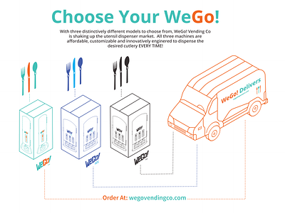 Choose Your WeGo! branding dispenser isometric line restaurant restaurant supply vending machine