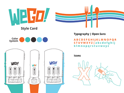 WeGo! Style Card branding color system corporate identity logo restaurant supply style system vending machine