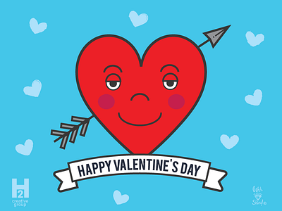 Happy Valentine's Day From H2 Creative Group arrow cartoon heart red valentines day