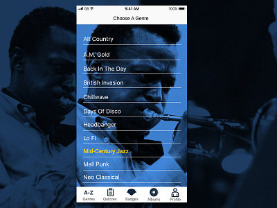 Choose A Genre mac os mid century jazz miles davis music app