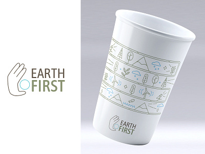 Earth First Logo and Cup Design (Clean Lines Version)
