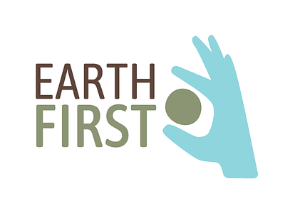 Earth First Logo Revised branding earth earth friendly eco hand logo
