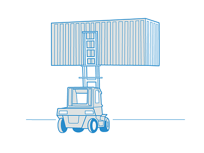 Forklift with Cargo Container cargo forklift industrail shipping shipping container