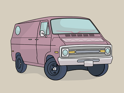 Early 70s Custom Dodge Van custom dogde van nasty pink vintage van