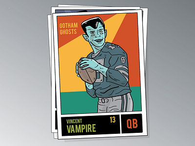 Vincent Vampire (Football Trading Card) football monster quarterback trading card vampire