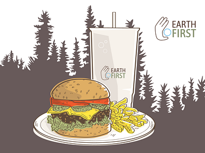 Cheesburger, French Fries and 32 oz Drink (remix) cheeseburger drink ecofriendly forest fries straw wood