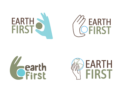 Earth First Logo Designs branding earth ecofriendly hand logo logotype mark busch
