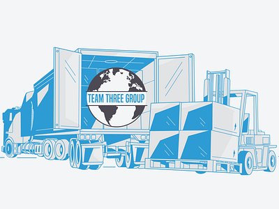 Shipping Illustration boxes forklift global globe shipping shipping boxes truck