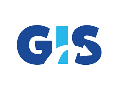 GIS Logo blue and white branding international logo logotype mark typelogo