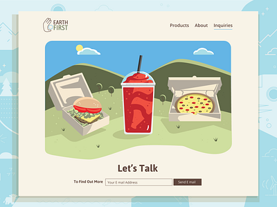 Ask Page biodegradable cold drinks earth hambuger icy nature pizza recycle slurppy slushie summer website design